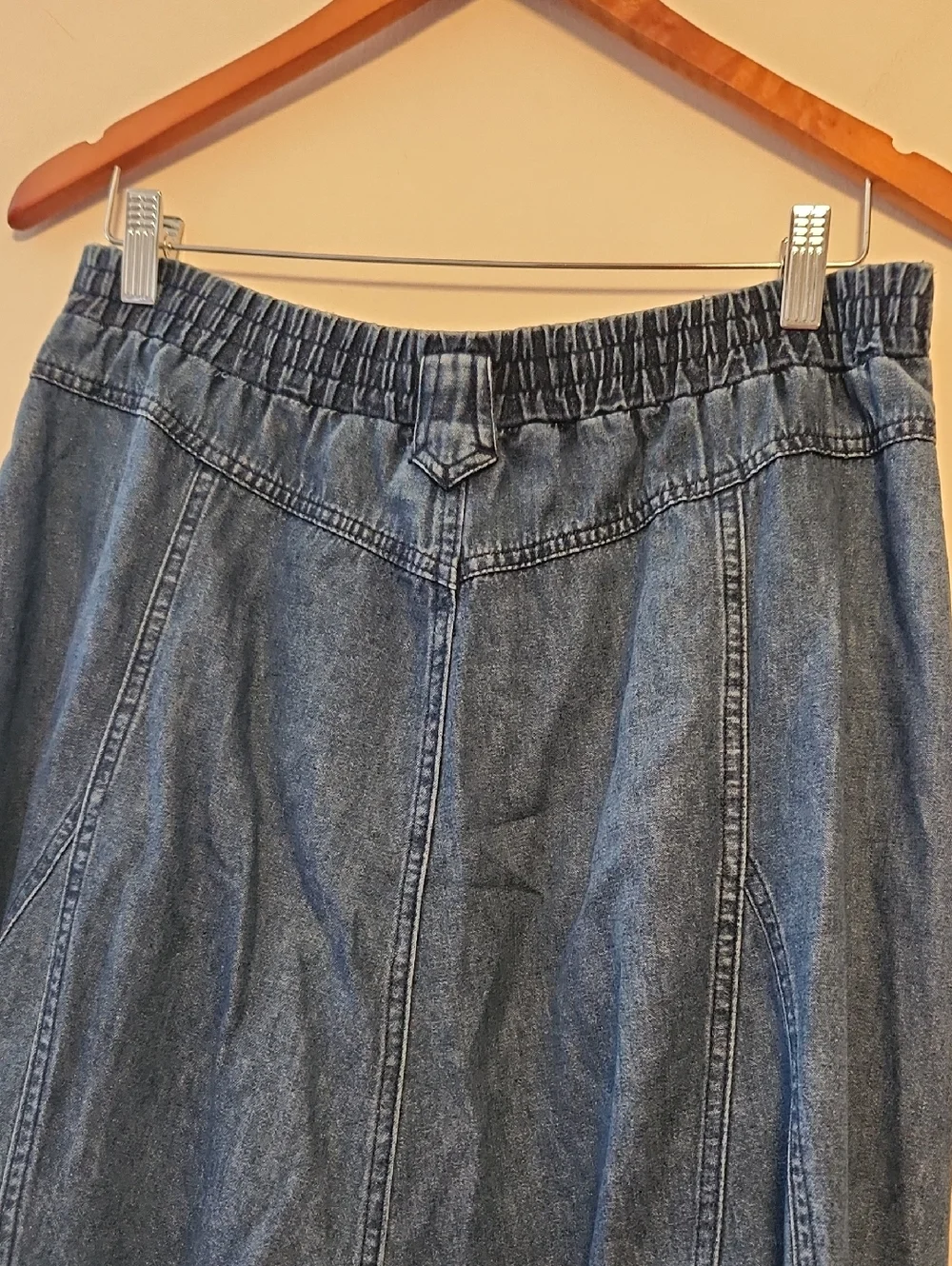 Chaus Sport Vintage Classic Button-Front Denim Skirt - Blue Midi/Maxi Size 8